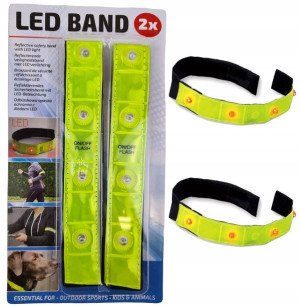 2x Opaski Odblaskowe Diody Led Opaska Odblaskowa