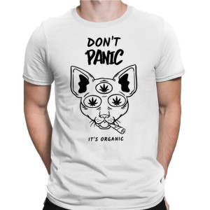 Koszulka męska KOT - DON'T PANIC IT'S ORGANIC