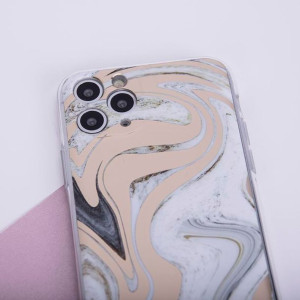 Etui Marmur Wave Iphone 12/12 Pro White-gold / Biało-złoty