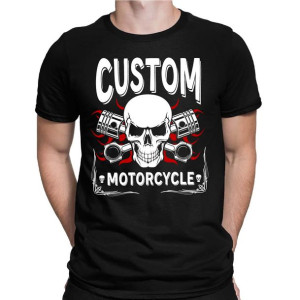 Koszulka męska MOTOCYKLOWA CUSTOM MOTORCYCLE czaszka