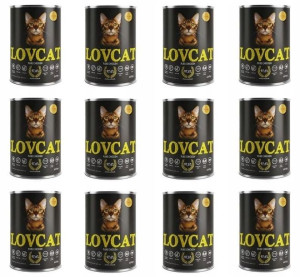 LOVCAT CHICKEN kot Kurczak 12 x 400g ZESTAW puszek