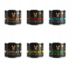 LOVCAT puszki MIX SMAKÓW 6 x (200g, 190g) ZESTAW