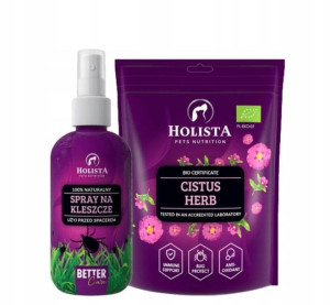 Holista Natural Zestaw Kleszcze Spray Czystek 500g