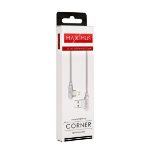 Kabel Mx Corner Fast Charge Lightning 2.4a / 1m, White / Biały, Kątowy
