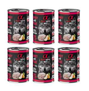 Alpha Spirit mokra dla psa INDYK z GRUSZKĄ 6x400g