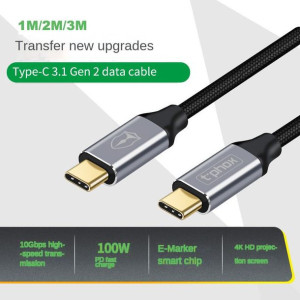 Kabel T-phox Fencing Usb-c/usb-c 20v/5a(100w)/usb3,1/10gbps/4k/1m Black