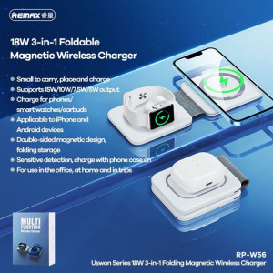 Ład Indukcyjna 3w1 Remax Uswon Series Rp-w56 Foldable Wireless Charger