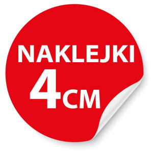 NAKLEJKI, ETYKIETY Z Własnym Logo kółka 4cm 100 szt