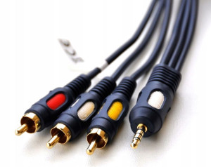 Kabel Aux Jack 3,5 - 3xrca 3*rca Cinch 1,5m Łezka