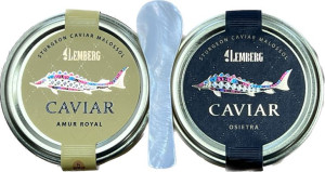 Lux Zestaw Prawdziwy Czarny Kawior Lemberg-2x50g+łyżeczka
