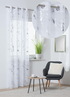 Firanka STORM srebrne zdobienia 140X260cm