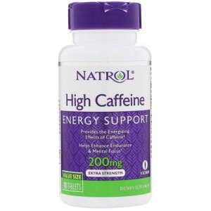 Natrol High Caffeine 200 Mg - Kofeina Bezwodna 100 Tabletek