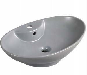 Umywalka nablatowa KR-139 szara półmatowa