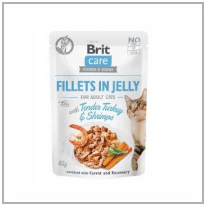 Brit Care Cat Filety z indykiem i krewetkami 85g