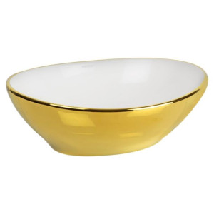 Umywalka nablatowa KR-707 WH/G (biało-złota)