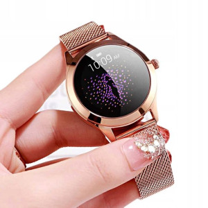 Smart-watch Smartband Opaska Zegarek Prezent Złoty