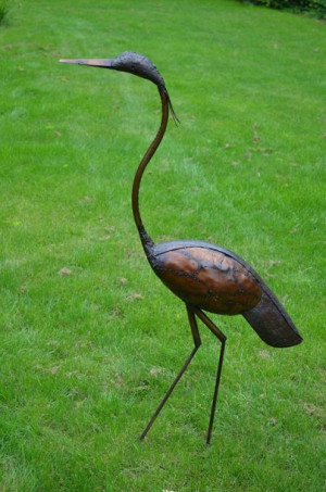 Czapla metalowa  wys.110 cm