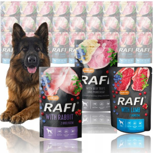 RAFI Mokra karma psa saszetka 30x500g Mix smaków