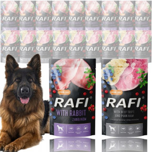 RAFI Mokra karma saszetka 20x500g Królik, Żołądki