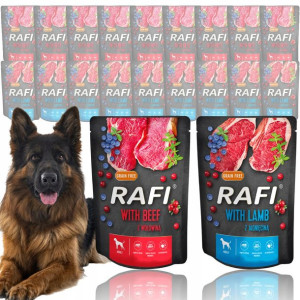 RAFI Mokra karma saszetka 20x500g Wołowina, Jagnię