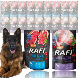 RAFI Mokra karma saszetka 20x500g Jagnię, Królik