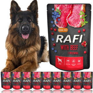 RAFI saszetka mokra karma 10x300g pies wołowina
