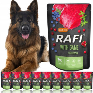 RAFI saszetka mokra karma 10x300g pies dziczyzna
