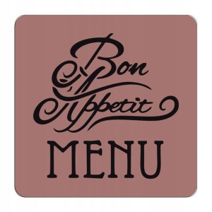 szablon A5 078 napis menu do dekoracji decoupa
