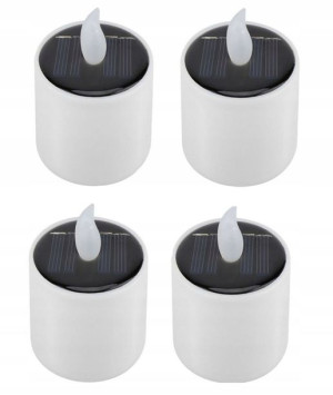4x Lampa Solarna LED Świeczka Płomień Tealight