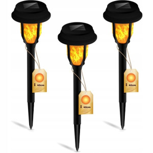 3x Lampa Solarna POCHODNIA LED Ogrodowa PŁOMIEŃ