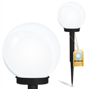 Lampa ogrodowa LED SOLARNA KULA BIAŁA 10cm