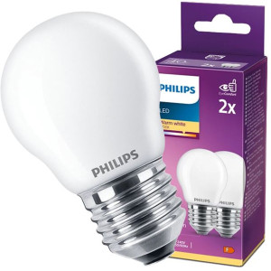 2x Żarówka Led Kulka E27 4,3w 40w 2700k Philips