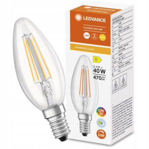 Żarówka LED Świeca E14 3,4W Filament Ściemnialna