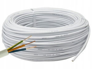 Przewód Kabel YDY 3x2,5mm DRUT BIAŁY 10m