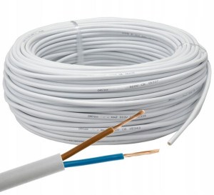 Przewód Prądowy Kabel OMY 2x1,5mm LINKA BIAŁY 10m