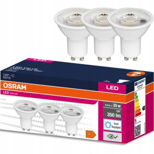 3x Żarówka LED GU10 4,5W = 35W 6500K OSRAM Value