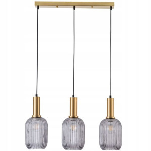 Lampa Wisząca Sufitowa 3x E27 Listwa Klosze SMOKEY