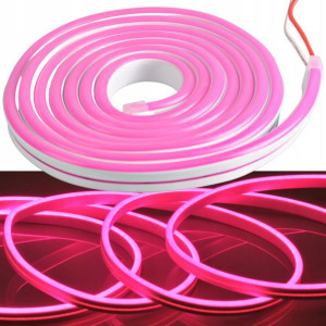 NEON Pasek ELASTYCZNA TAŚMA LED 12V Różowa IP65 2m