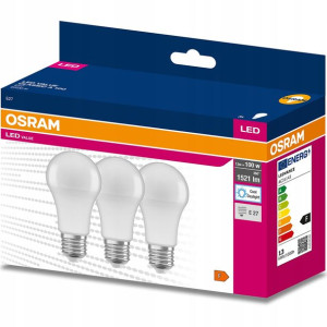 3x Żarówka LED E27 A60 10W 75W 1055lm 6500K OSRAM