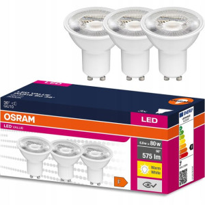 3x Żarówka LED GU10 6,9W 80W 575lm 3000K 36° OSRAM