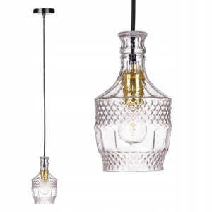 Lampa Wisząca Sufitowa SZKLANA Kryształ Żyrandol