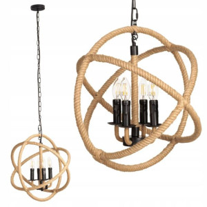 Lampa Sufitowa Wisząca BOHO SZNUR LINA ŻYRANDOL