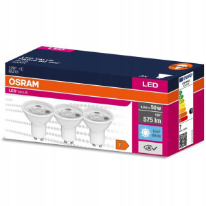 3x Żarówka Led Gu10 6,9w = 50w 4000k 120° Osram