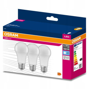 3x Żarówka LED E27 A60 13W 100W 1521lm 4000K OSRAM