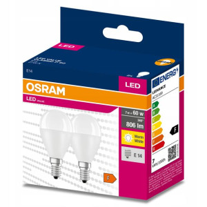 2x Żarówka LED E14 KULKA 7W 60W 806lm 2700K OSRAM