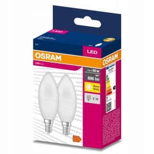 2x Żarówka Led E14 Świeca 7w = 60w 3000k Osram