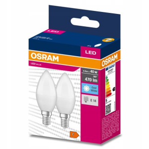 2x Żarówka Led E14 Świeca 4,9w = 40w 4000k Osram