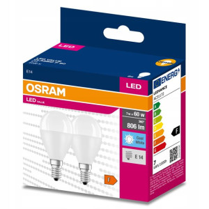 2x Żarówka LED E14 KULKA 7W 60W 806lm 4000K OSRAM