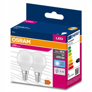 2x Żarówka Led E14 Kulka 4,9w = 40w 4000k Osram