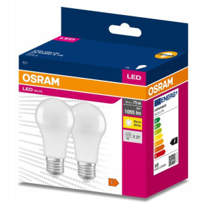 2x Żarówka LED E27 A60 10W 75W 1055lm 3000K OSRAM